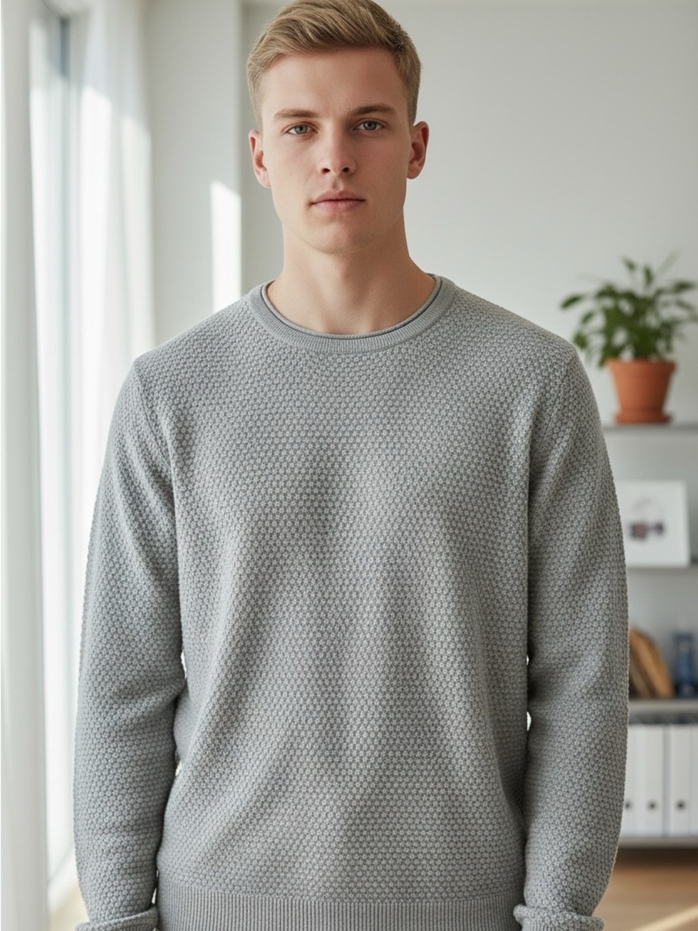 🫶🏻 Kenneth Cole Awearness Textured Crewneck Sweater